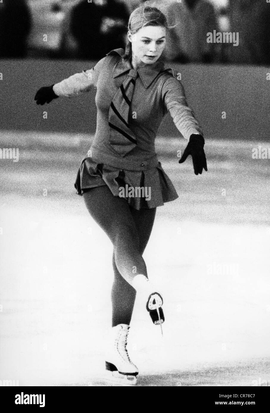 Seyfert, Gabriele 'Gaby', * 23.11.1948, figura tedesca skater, during European Championship a Garmisch-Partenkirchen, Germania occidentale, 3.2.1969, Foto Stock