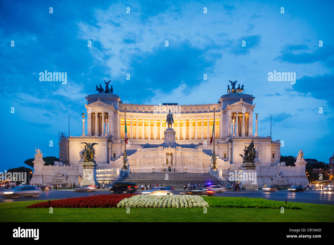 Altare della Patria anche chiamato Monumento Nazionale a Vittorio Emanuele II (Monumento Nazionale a Vittorio Emanuele II) a Roma Foto Stock