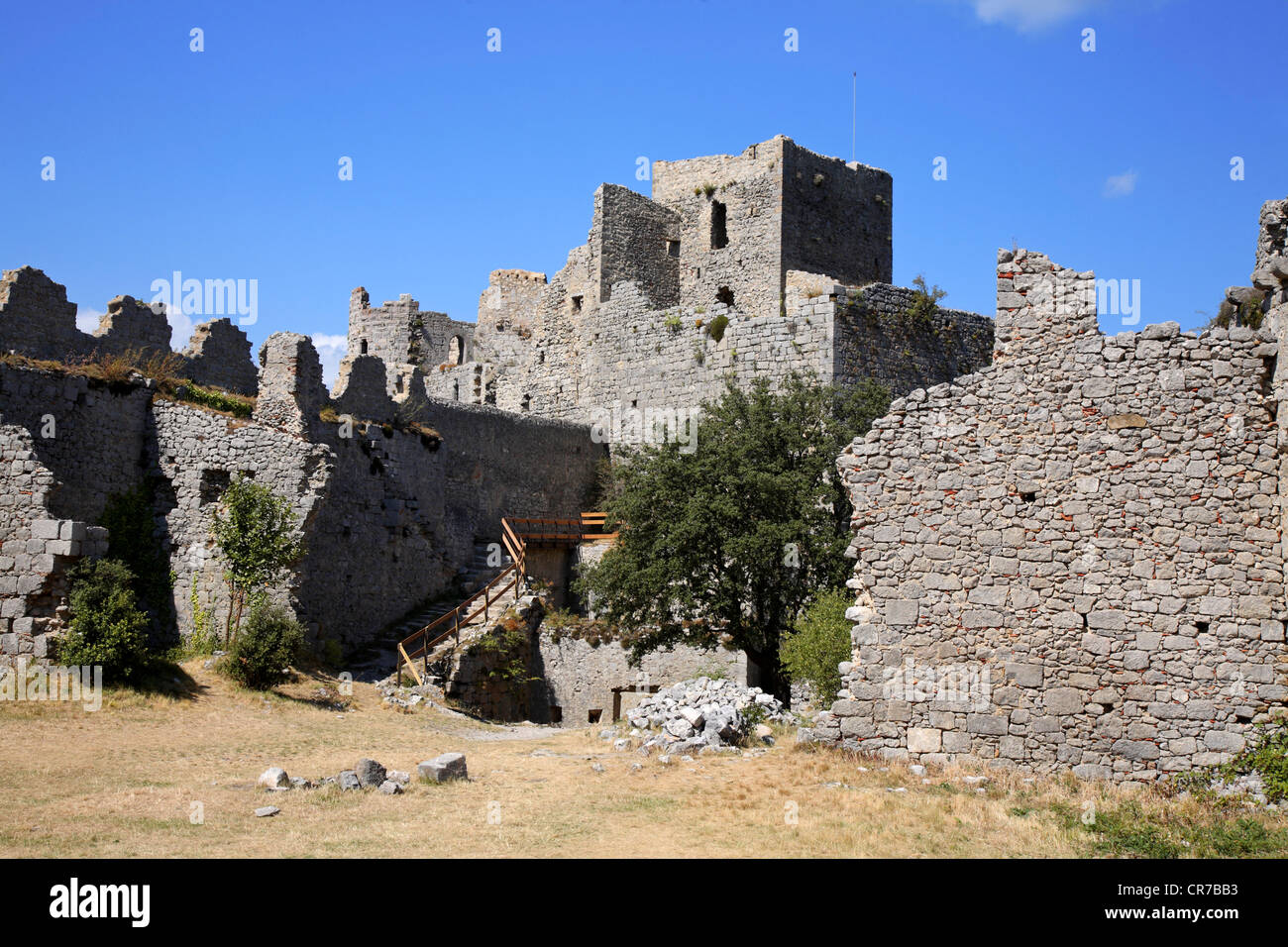 Francia, Aude, Puilaurens, XII secolo il castello cataro Foto Stock
