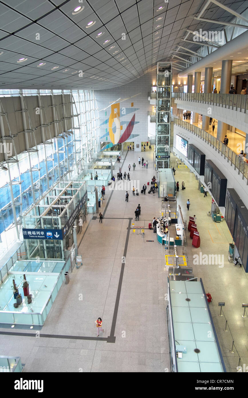 Interno di Hong Kong stazione ferroviaria concourse a Hong Kong Foto Stock