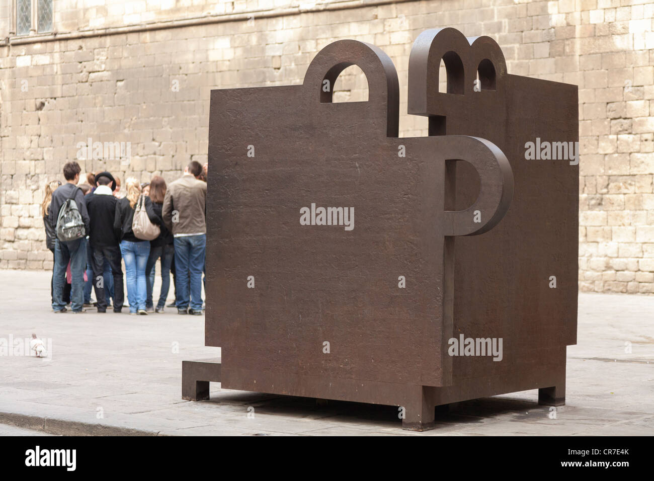 Street Art, quartiere storico di Barcellona, in Catalogna, Spagna, Europa Foto Stock