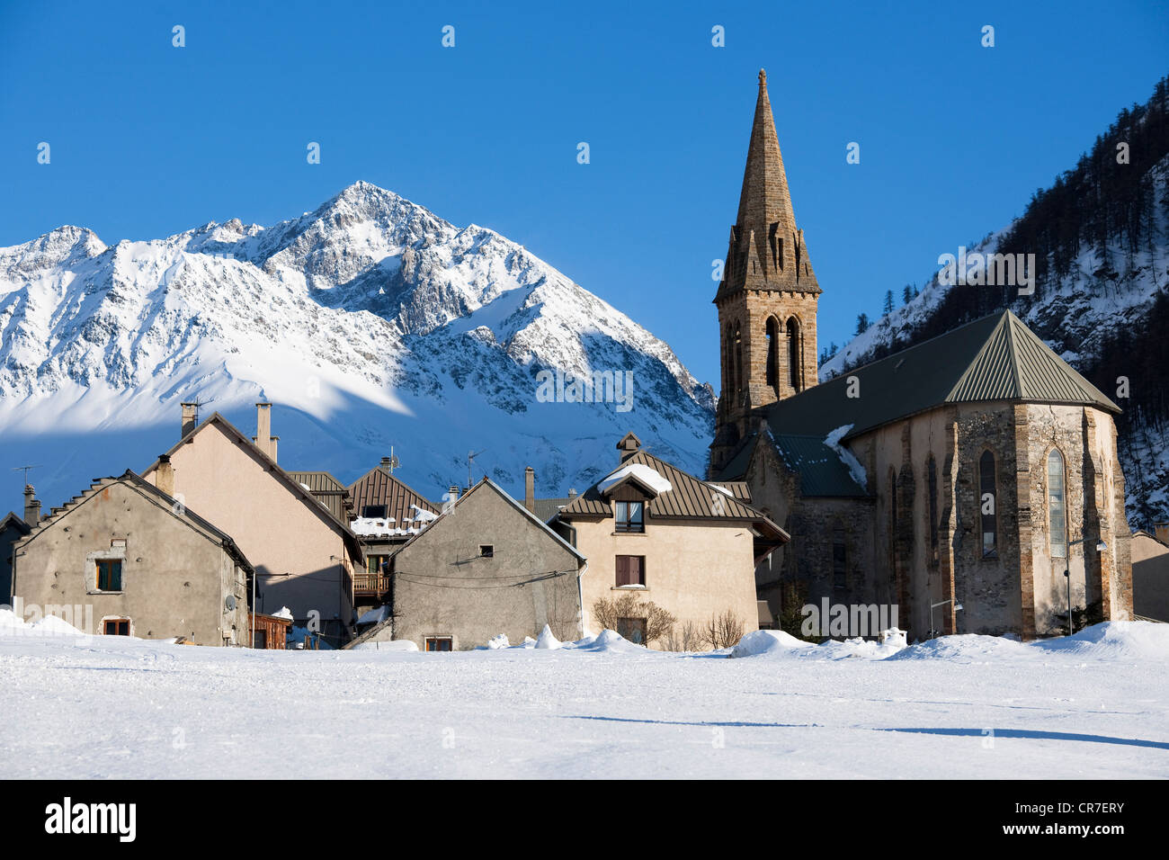 Francia, Hautes Alpes, Vallée de l'Oisans, il villaggio di Villard d'Arene Foto Stock