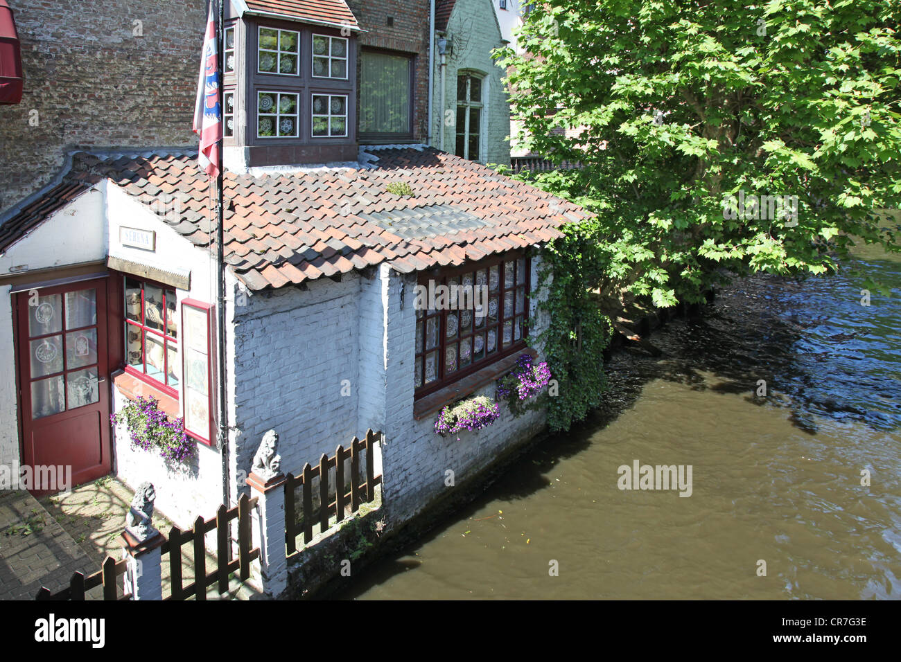 Il Belgio. Brugge. Canali Foto Stock