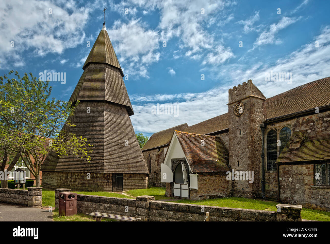 St Augustines Chiesa, Brookland, Kent. Foto Stock