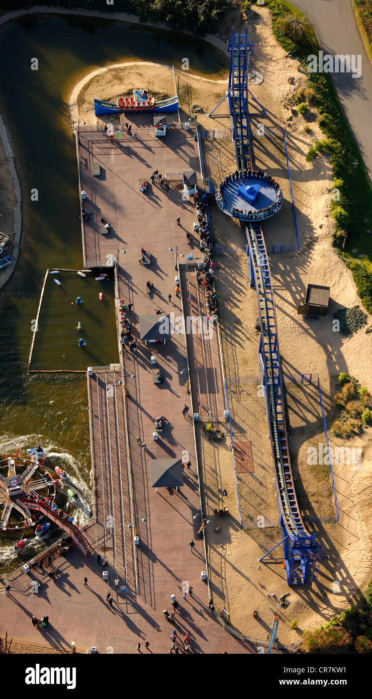 Vista aerea, Crazy Surfer Movie Park Germany, parco divertimenti, Bottrop Kirchhellen, la zona della Ruhr, Renania settentrionale-Vestfalia Foto Stock