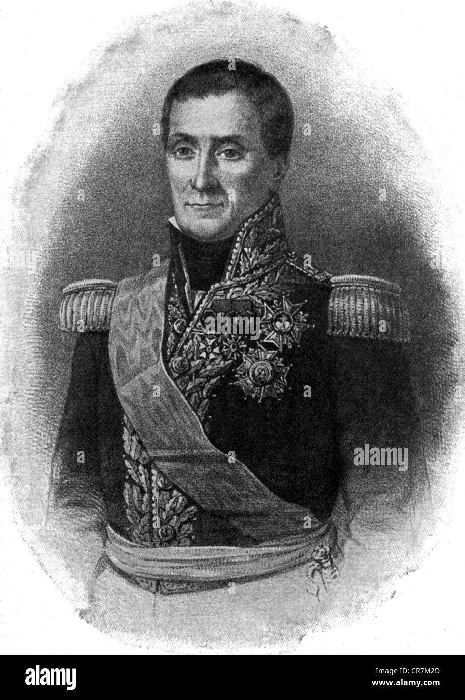 Burgues de Missiessy, Edouard Jacques, 1754 - 24.3.1837, ammiraglio francese, mezza lunghezza, litografia di Jeremie Fuhr, 1832, Foto Stock