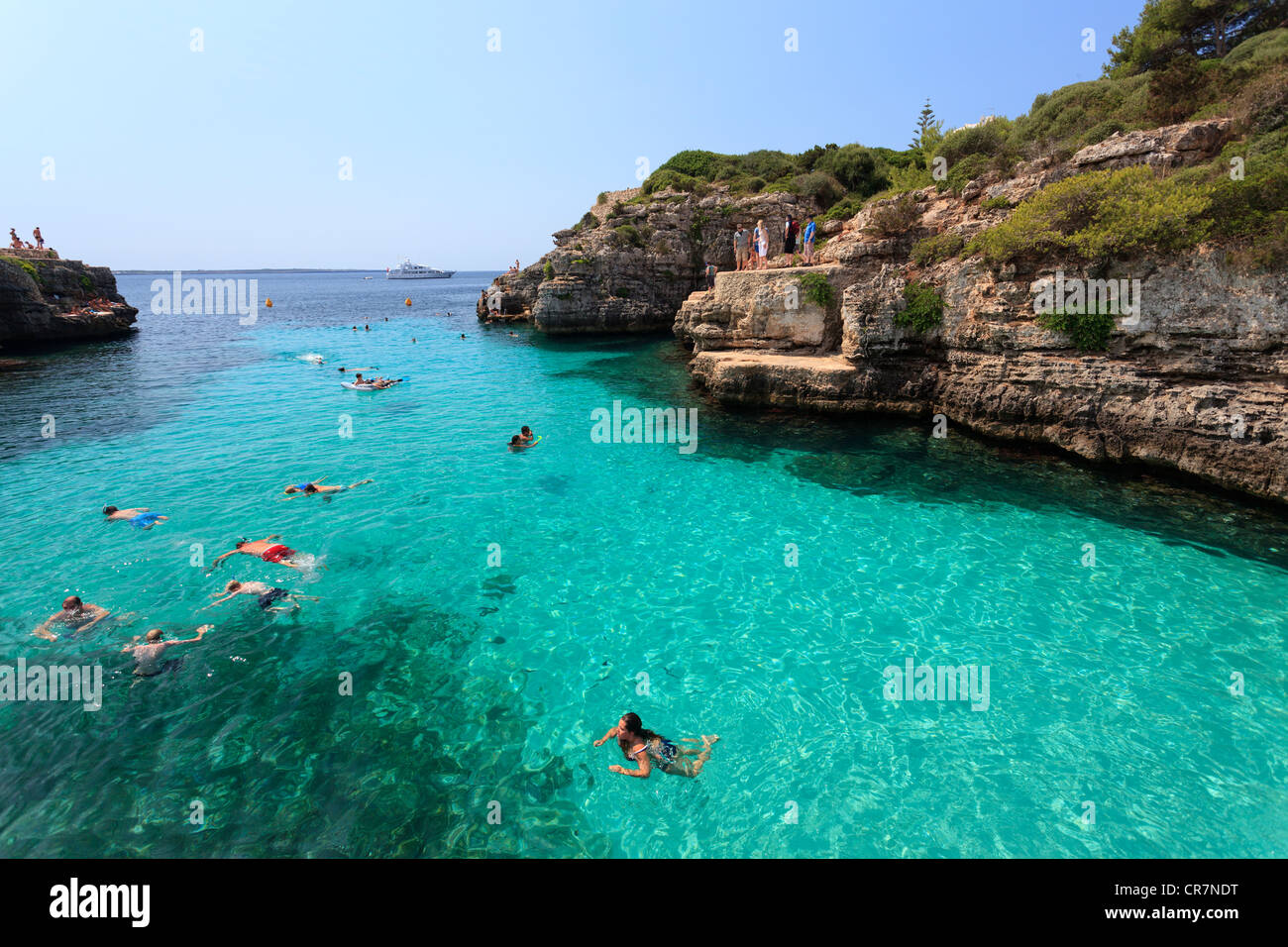 Isole Baleari Spagna, Cala en Brut beach Foto Stock