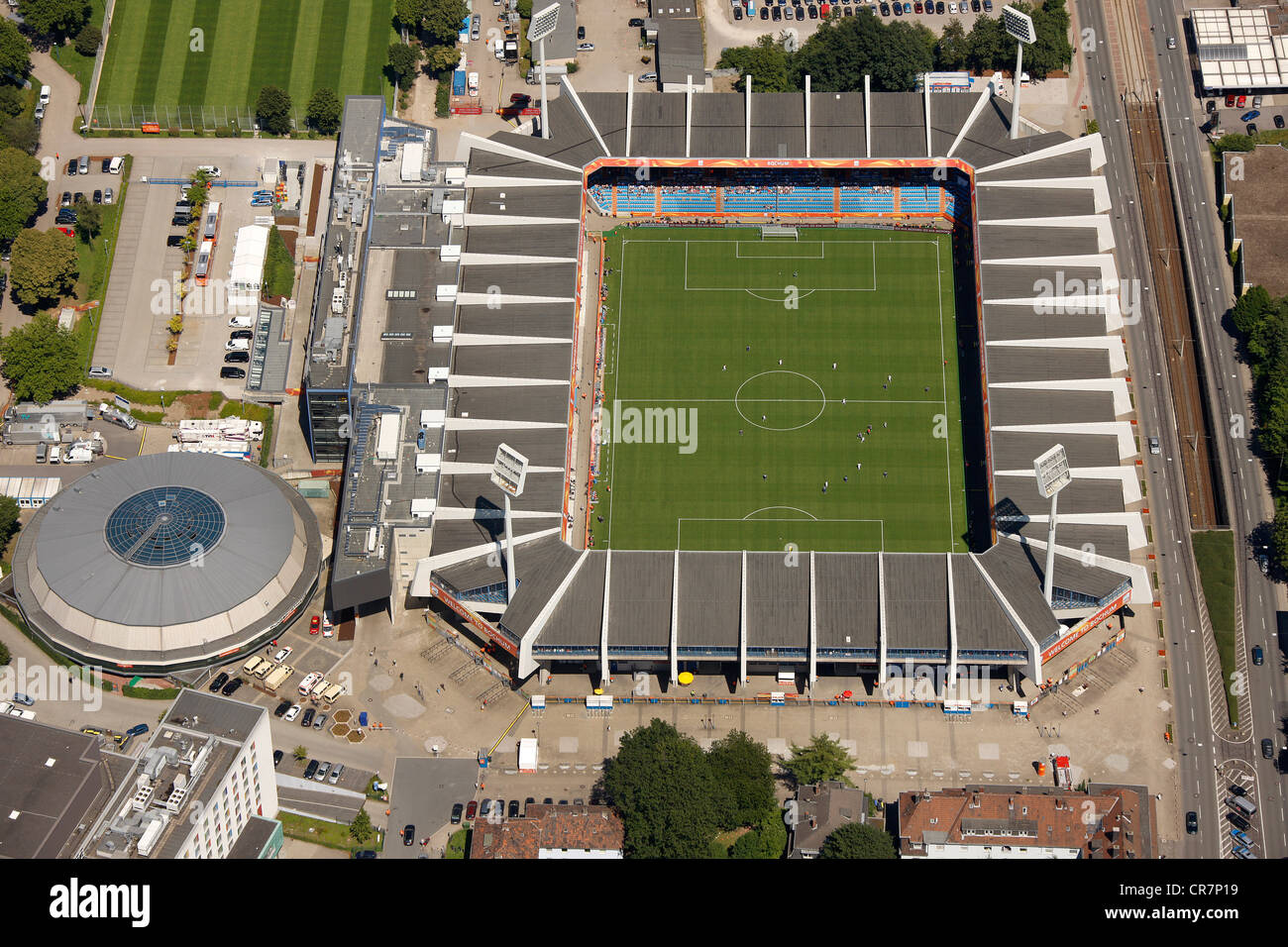 Vista aerea, VfL-Stadion stadium, match Giappone - Nuova Zelanda, FIFA Coppa del Mondo femminile, Bochum, Ruhrgebiet regione Foto Stock