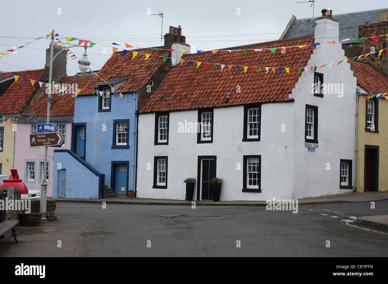 Facciata della casa in Fife villaggio di pescatori di St Monans Foto Stock