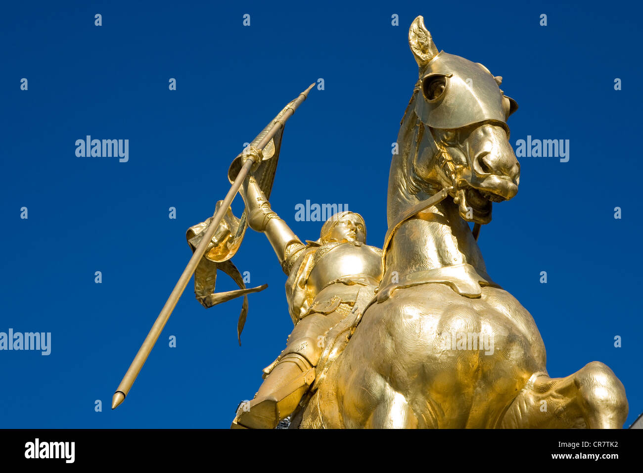 Francia, Parigi, Place des Pyramides, statua equestre di Joan Arc da Emmanuel Fremiet Foto Stock
