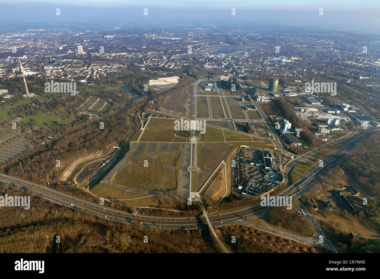 Vista aerea, Phoenix-West Hoerde, zona industriale, ex sito di acciaio, il cambiamento strutturale, Dortmund, Ruhrgebiet regione Foto Stock