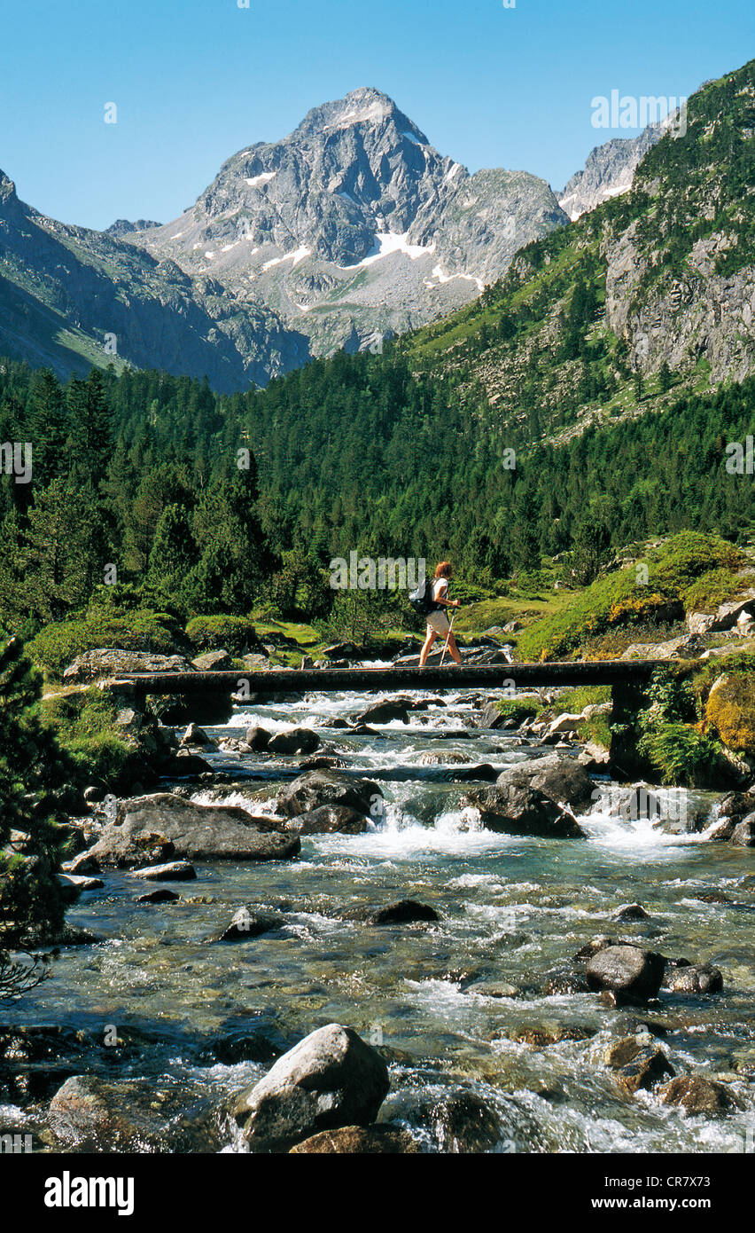 Francia, Hautes Pirenei, Lutour valley Foto Stock