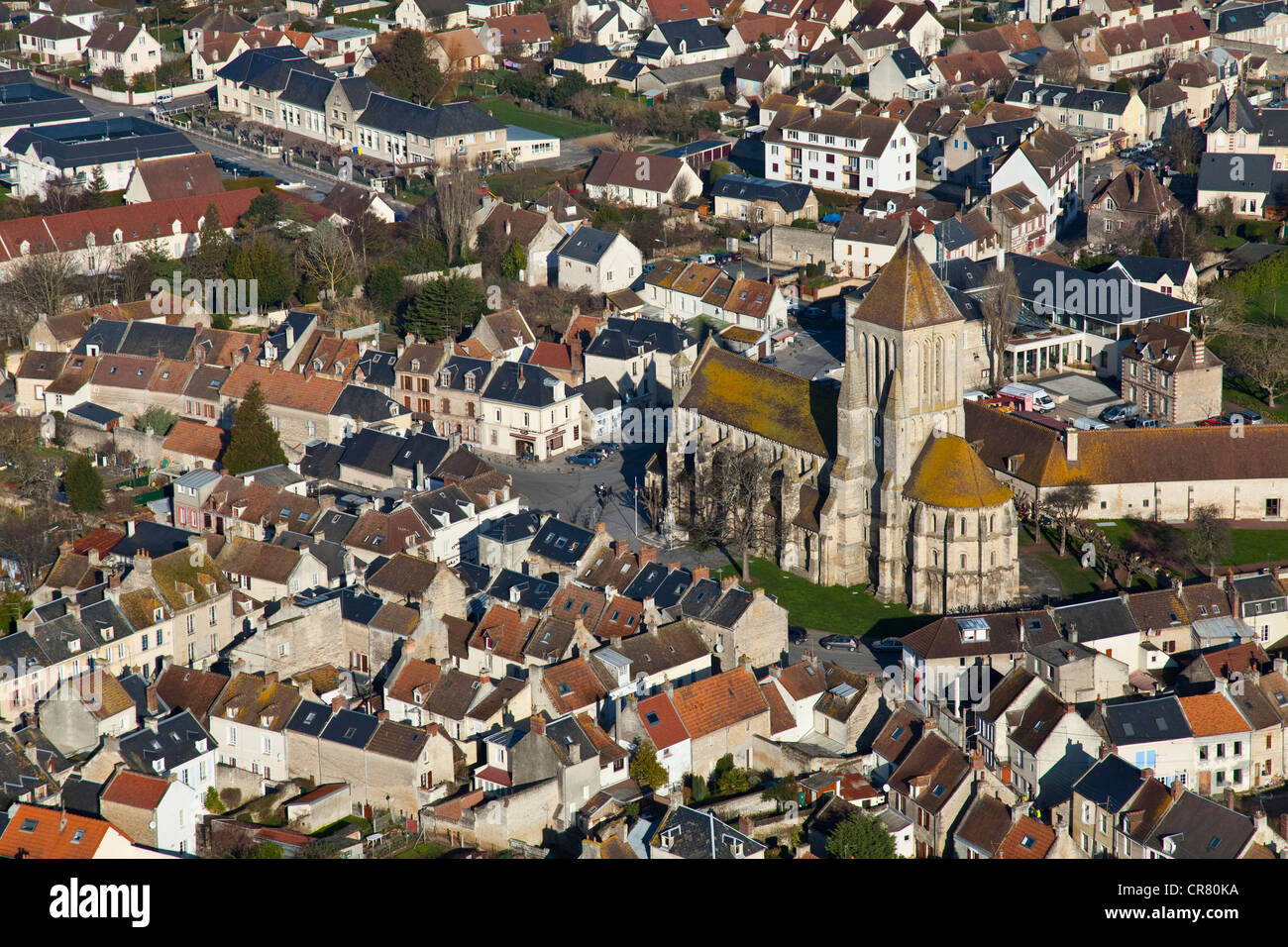 Francia, Bassa Normandia, Calvados (14), Ouistreham (vue aÃ©rienne) Foto Stock