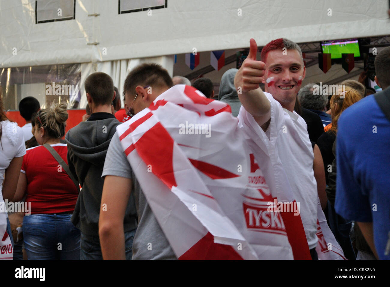 Il polacco gli appassionati di calcio. Foto Stock