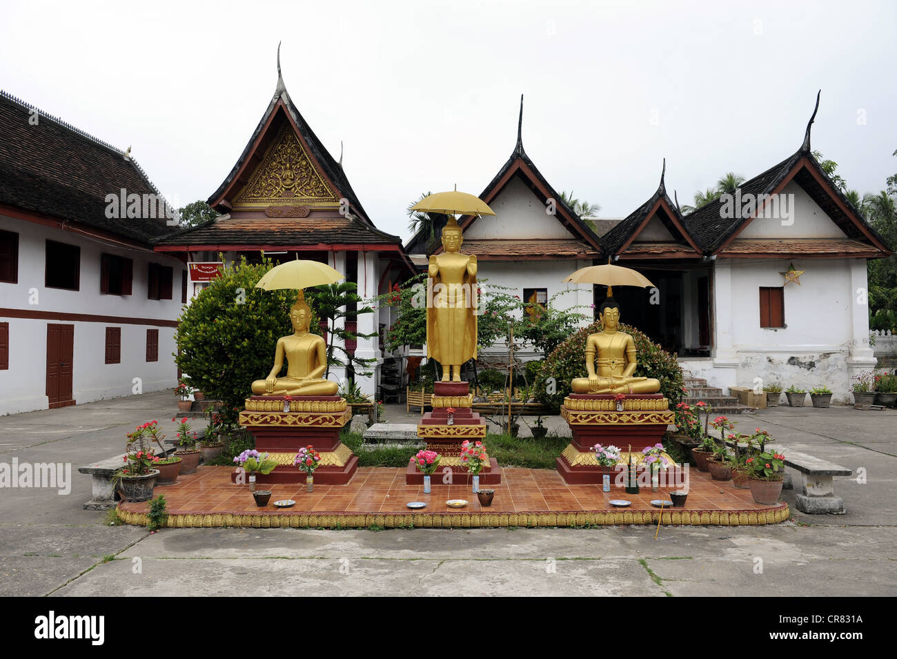 Statue di Buddha, Wat Mai tempio, Suwannaphumaham, Luang Prabang, Laos, Asia sud-orientale, Asia Foto Stock