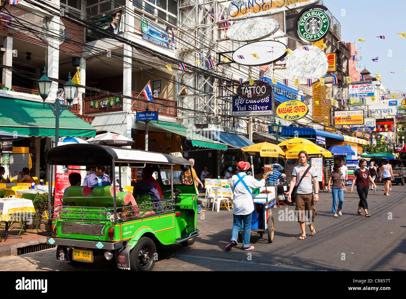 Thailandia, Bangkok, Kao San Road District, Backpackers District Foto Stock