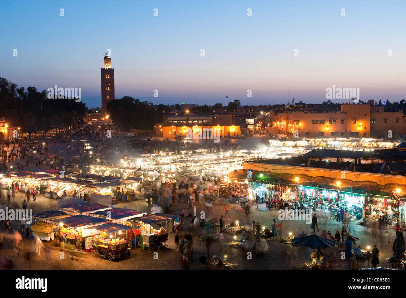 Il Marocco, Alto Atlante, Marrakech città imperiale, medina Patrimonio Mondiale UNESCO, Jemma El Fna Foto Stock