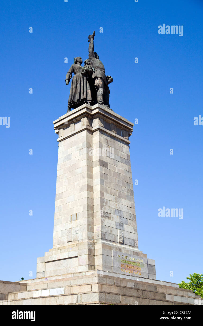 Esercito Russo un monumento in Sofia Bulgaria Foto Stock