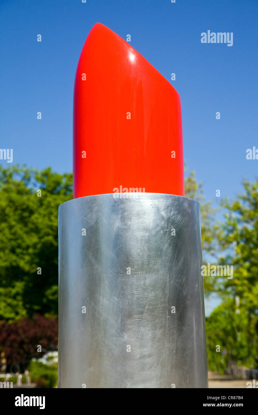 Rossetto gigante Street decorazione in Sofia Bulgaria Foto Stock