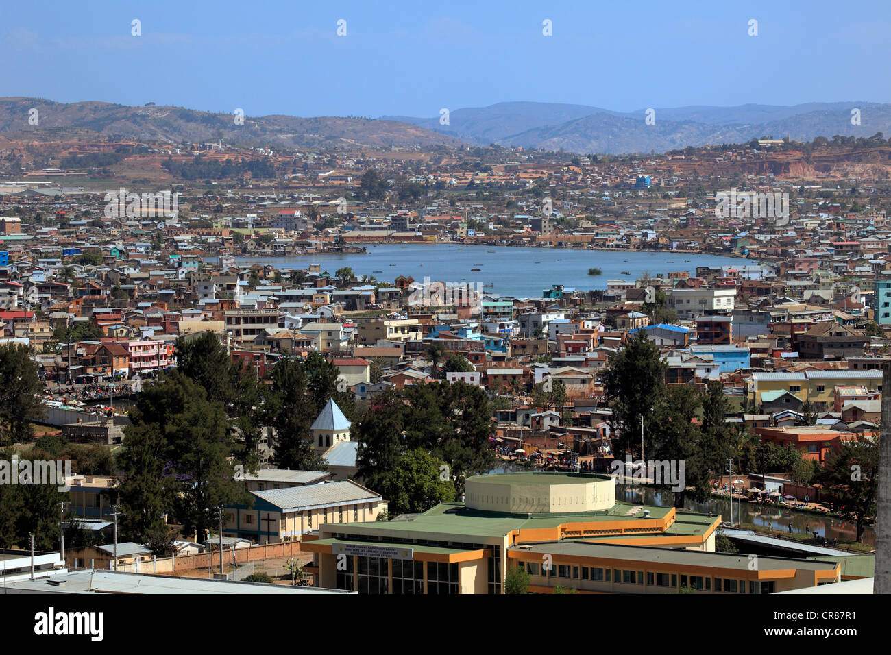 La città capitale di Antananarivo, Tana, Lago Anosy, Madagascar, Africa Foto Stock
