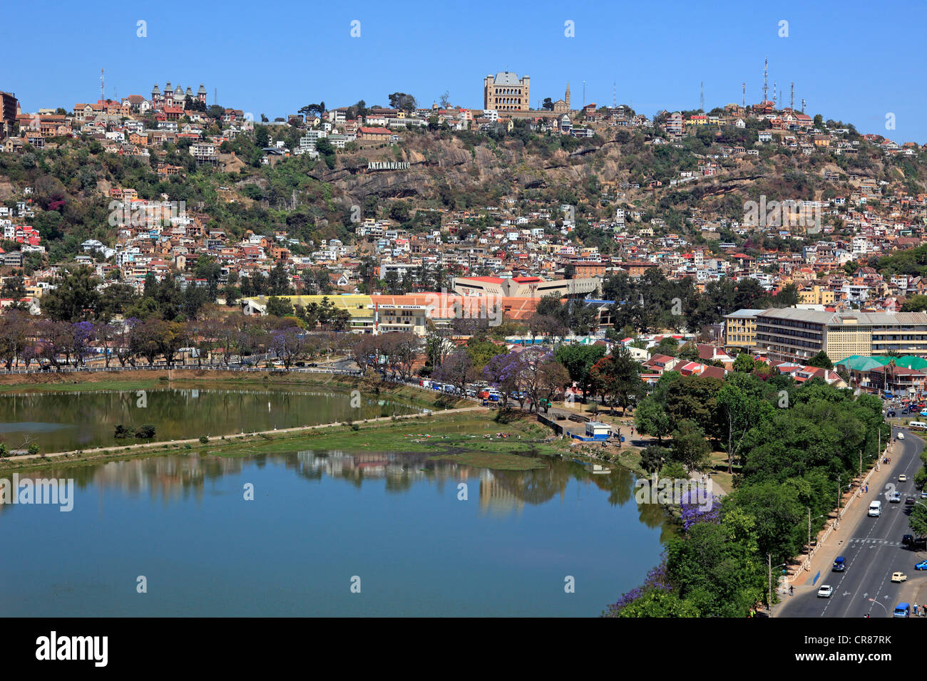 La città capitale di Antananarivo, Tana, Lago Anosy, Madagascar, Africa Foto Stock
