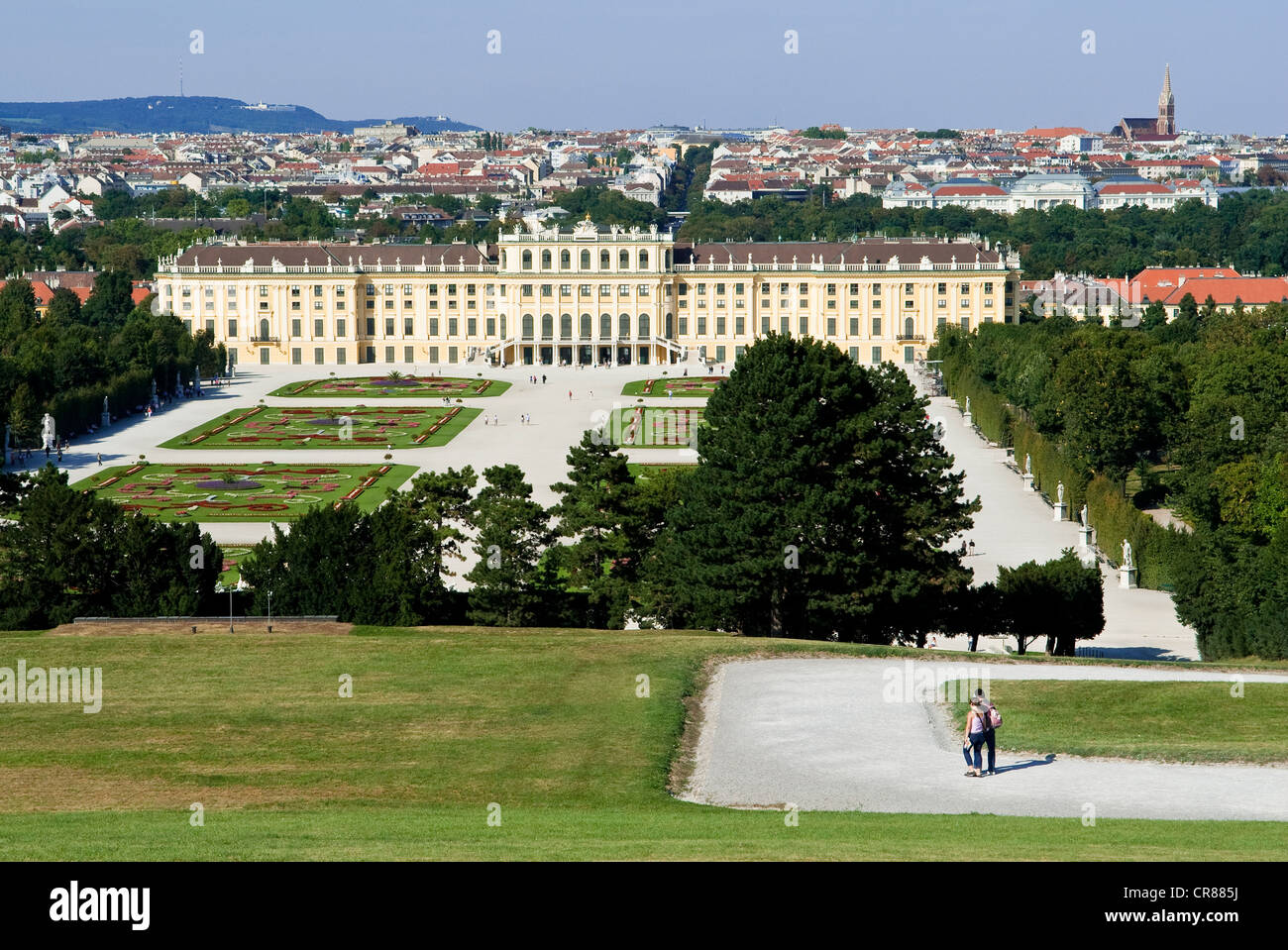 Austria, Vienna, centro storico Patrimonio Mondiale UNESCO, Schonbrunn park e castello Foto Stock