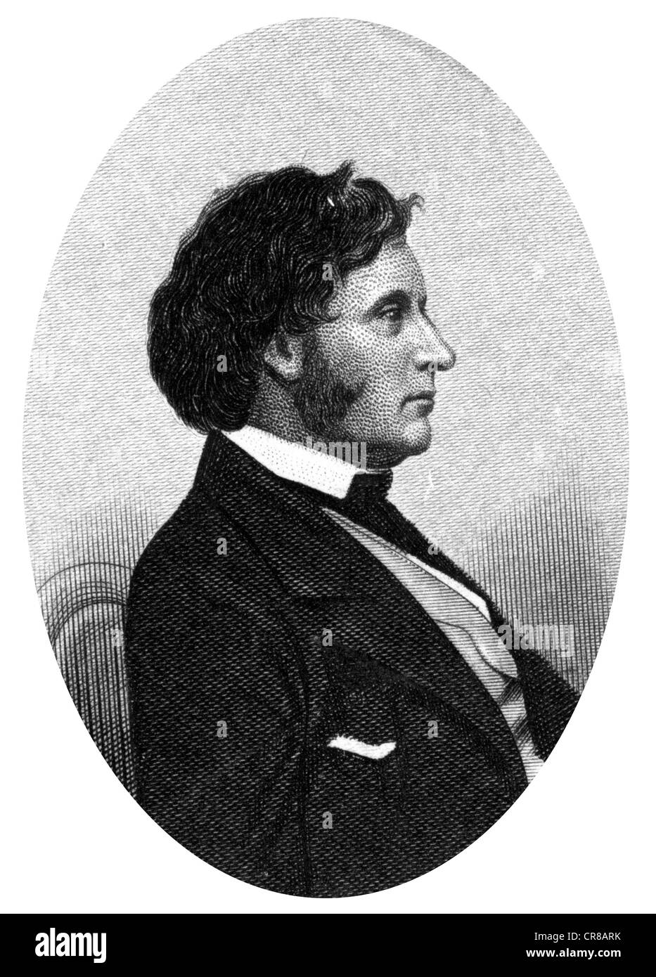 Sumner, Charles, 6.1.1811 - 11.3.1874, uomo politico americano (Whig / Dem. / SOST.), senatore degli Stati Uniti dal Massachusetts 1851 - 1874, ritratto, acciaio incisione, circa 1855, artista del diritto d'autore non deve essere cancellata Foto Stock
