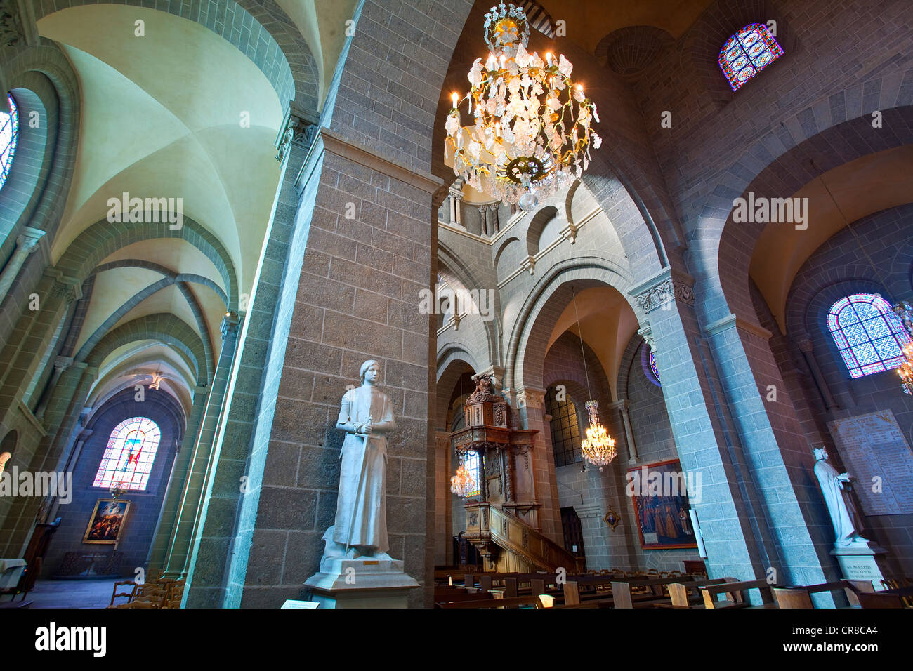 Francia, Haute Loire, Le Puy en Velay Patrimonio Mondiale dell'UNESCO, la città è una tappa lungo l'itinerario dei pellegrini verso Santiago de Foto Stock