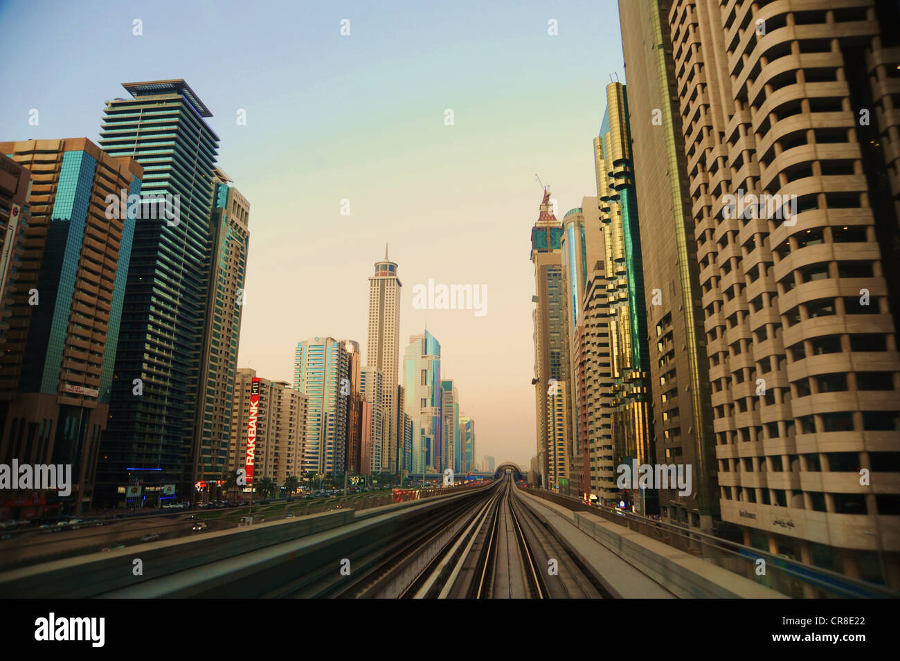 Grattacieli, architettura moderna, Dubai, Emirati Arabi Uniti, Medio Oriente Foto Stock