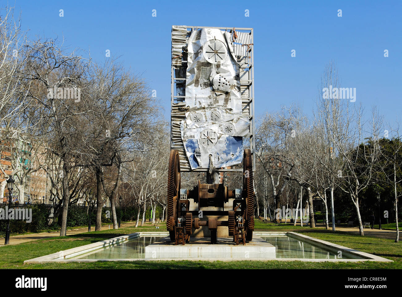 In Spagna, in Catalogna, Barcellona, la scultura Exposición Universale del 1888 (1991) dell'artista Antoni Clave, situato nel Foto Stock