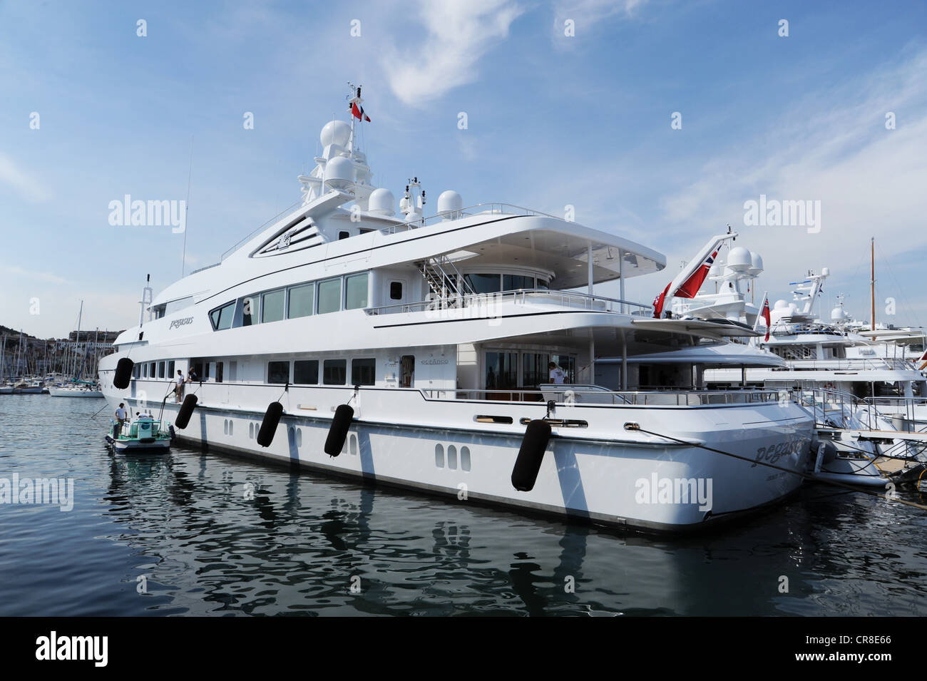 Yacht di lusso Pegasus, lunghezza 53m, al marina a Cannes, Francia, Europa Foto Stock