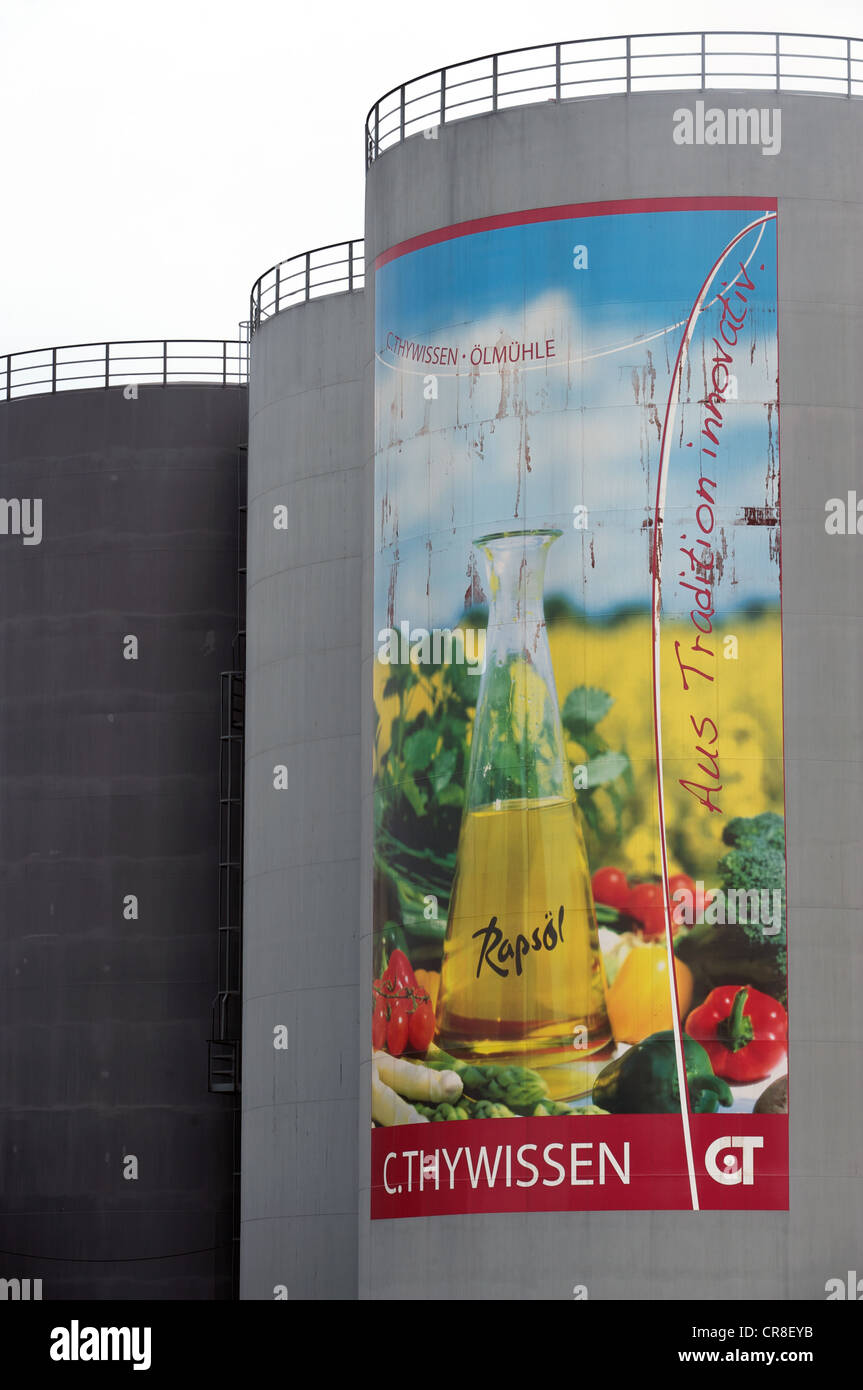 C.Thywissen, un produttore di oli vegetali, i mangimi per animali e il biodiesel, Neuss, Germania. Foto Stock