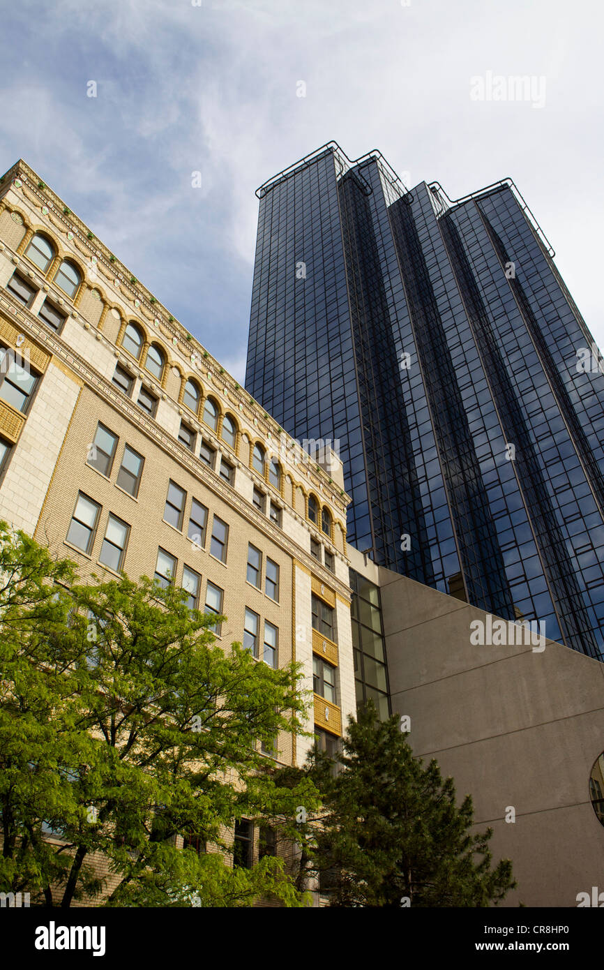 DeVos Performance Hall e Amway Grand Plaza Hotel in Grand Rapids, Michigan Foto Stock