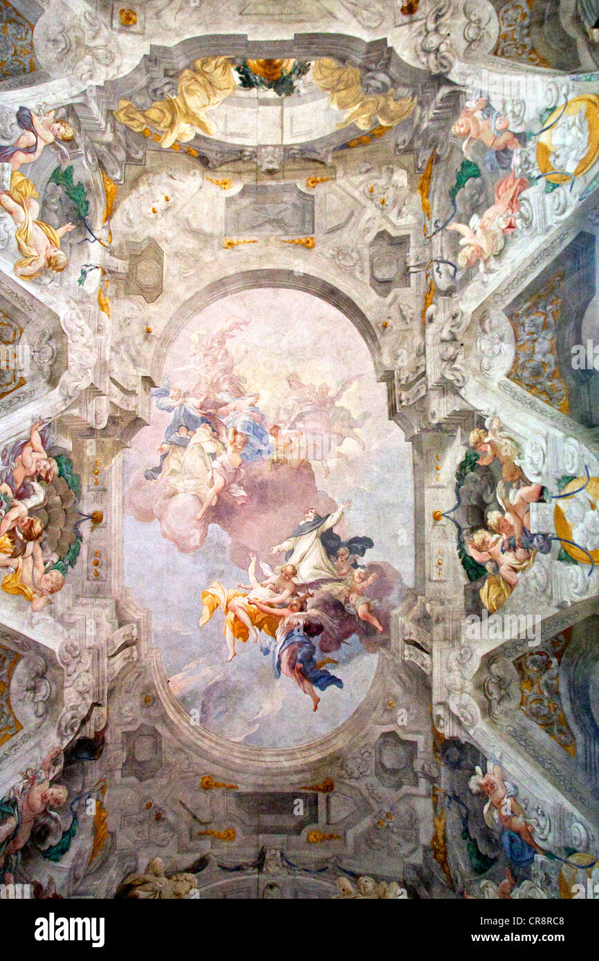 Il soffitto dipinto chiesa di San Domenico di Fiesole Toscana Italia Foto Stock