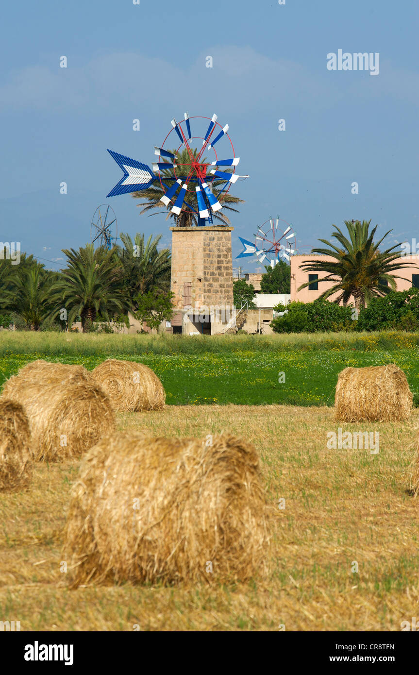 Il mulino a vento a Sant Jordi, Maiorca, isole Baleari, Spagna, Europa Foto Stock