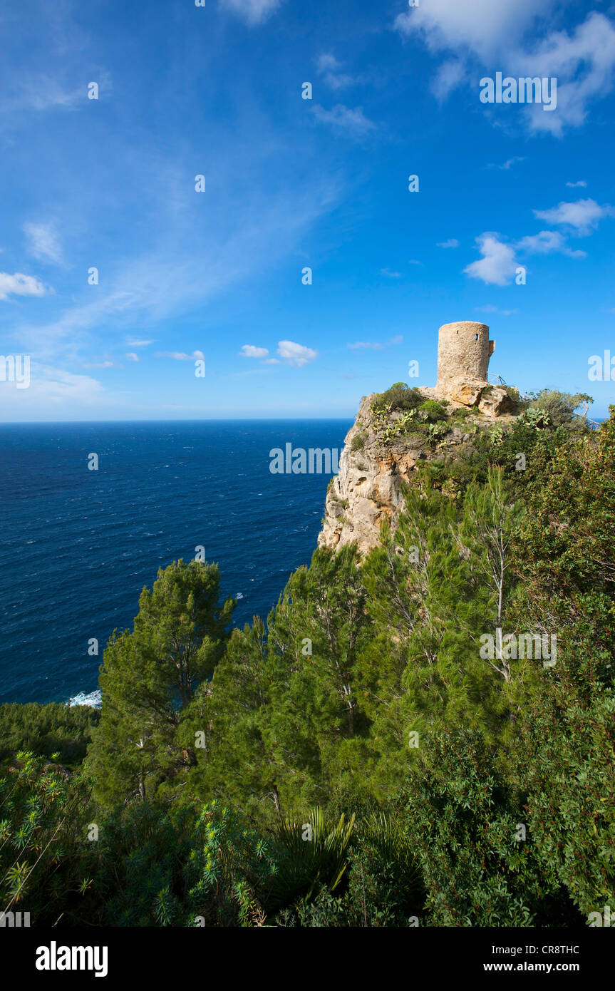 Mirador de Ses anime vicino a Banyalbufar, Maiorca, isole Baleari, Spagna, Europa Foto Stock