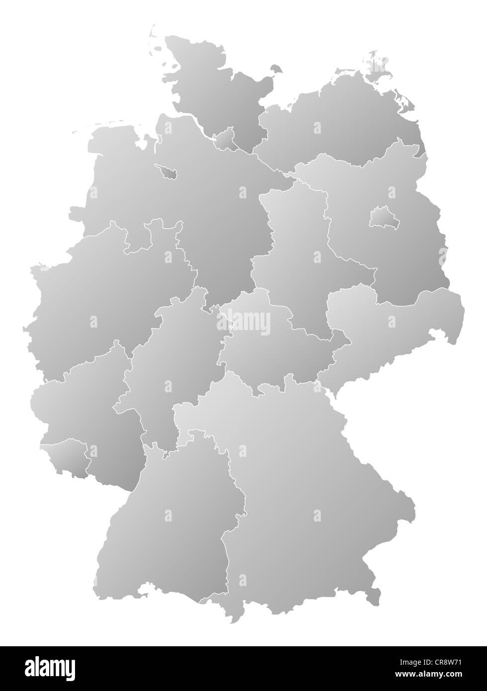 Mappa Politico della Germania con i diversi Stati membri. Foto Stock