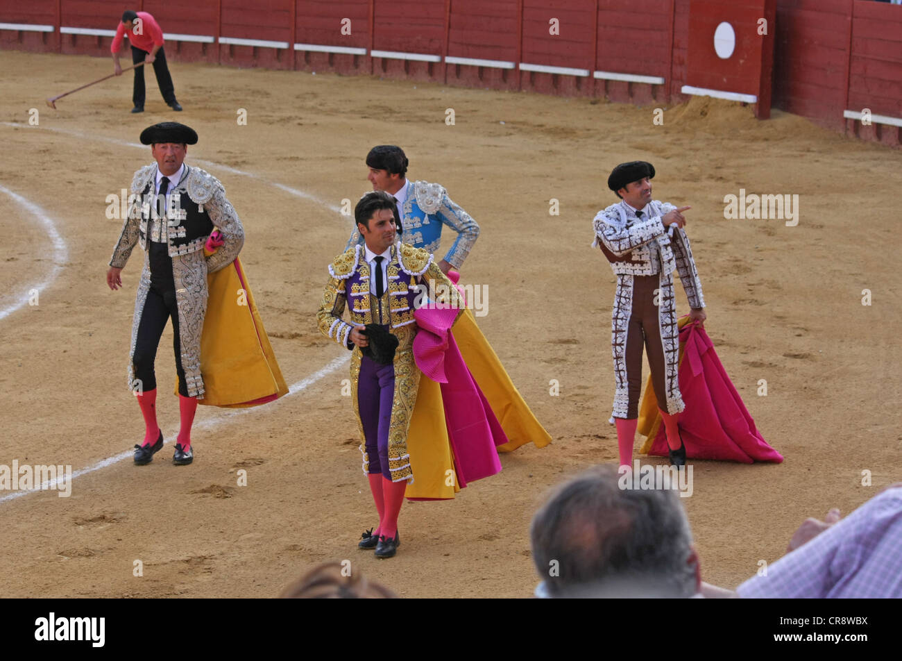 La corrida in Jerez de la Frontera in Spagna Foto Stock