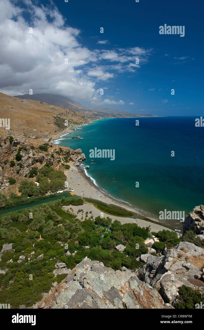 Preveli beach, south coast, Creta, Grecia, Europa Foto Stock