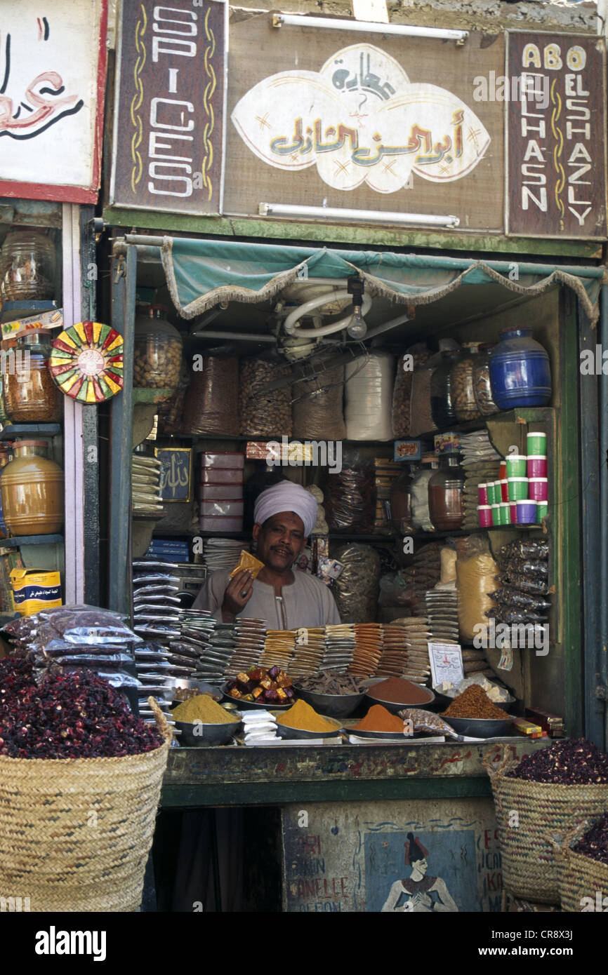 Spezie, mercato, Aswan, Egitto Foto Stock