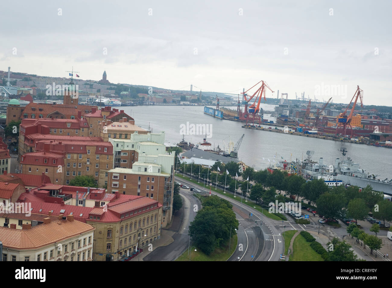 Göteborg, Svezia visto dal porto Foto Stock