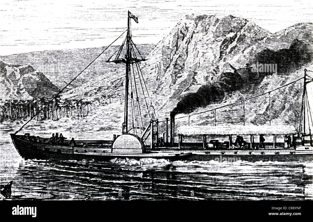 ROBERT FULTON (1765-1815) American steamboat pioneer che ha progettato il battello a vapore Clermont nel 1807 Foto Stock