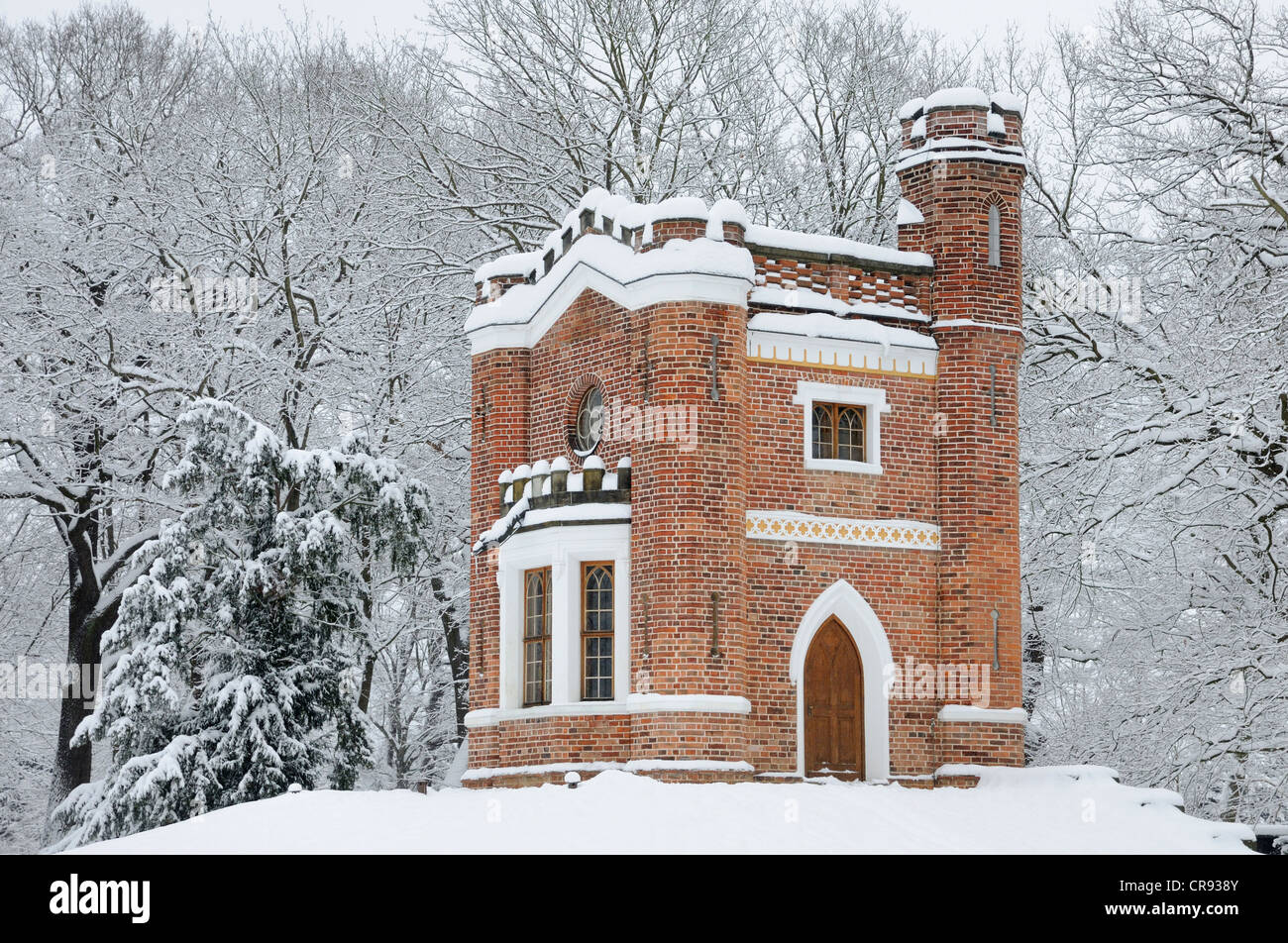 Casa di serpente nel parco, Luisium Dessau, Sassonia-Anhalt, Germania, Europa Foto Stock