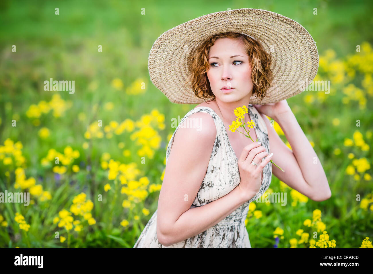 Un estate ritratto di un estate bruna Foto Stock