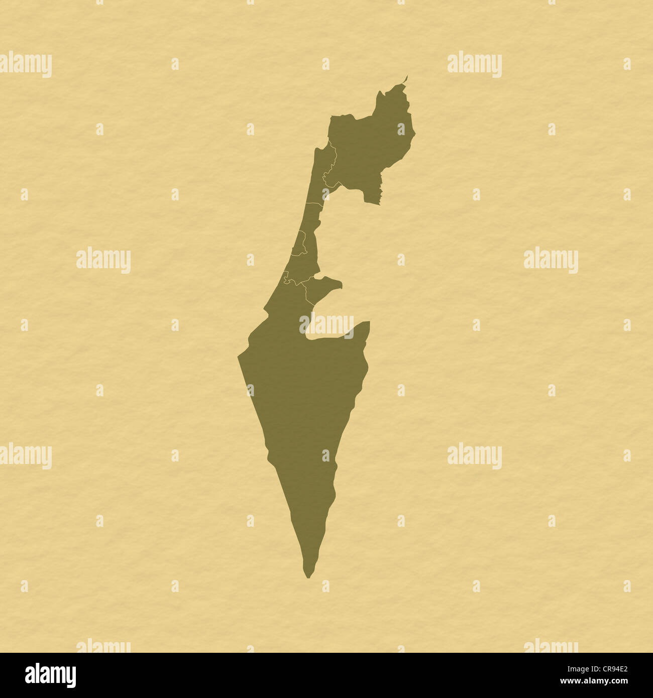 Mappa Politico di Israele con i diversi distretti. Foto Stock