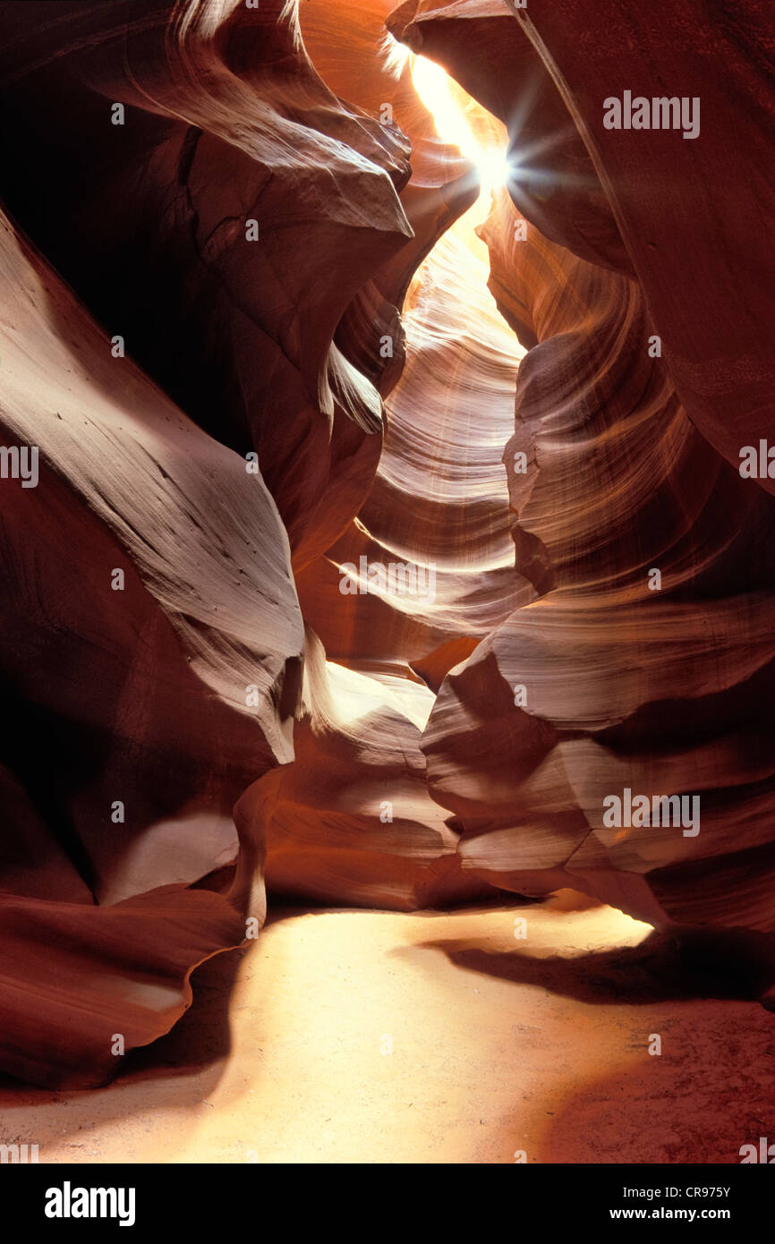 Formazione di roccia nella parte superiore Antelope Canyon, Arizona, Stati Uniti d'America Foto Stock