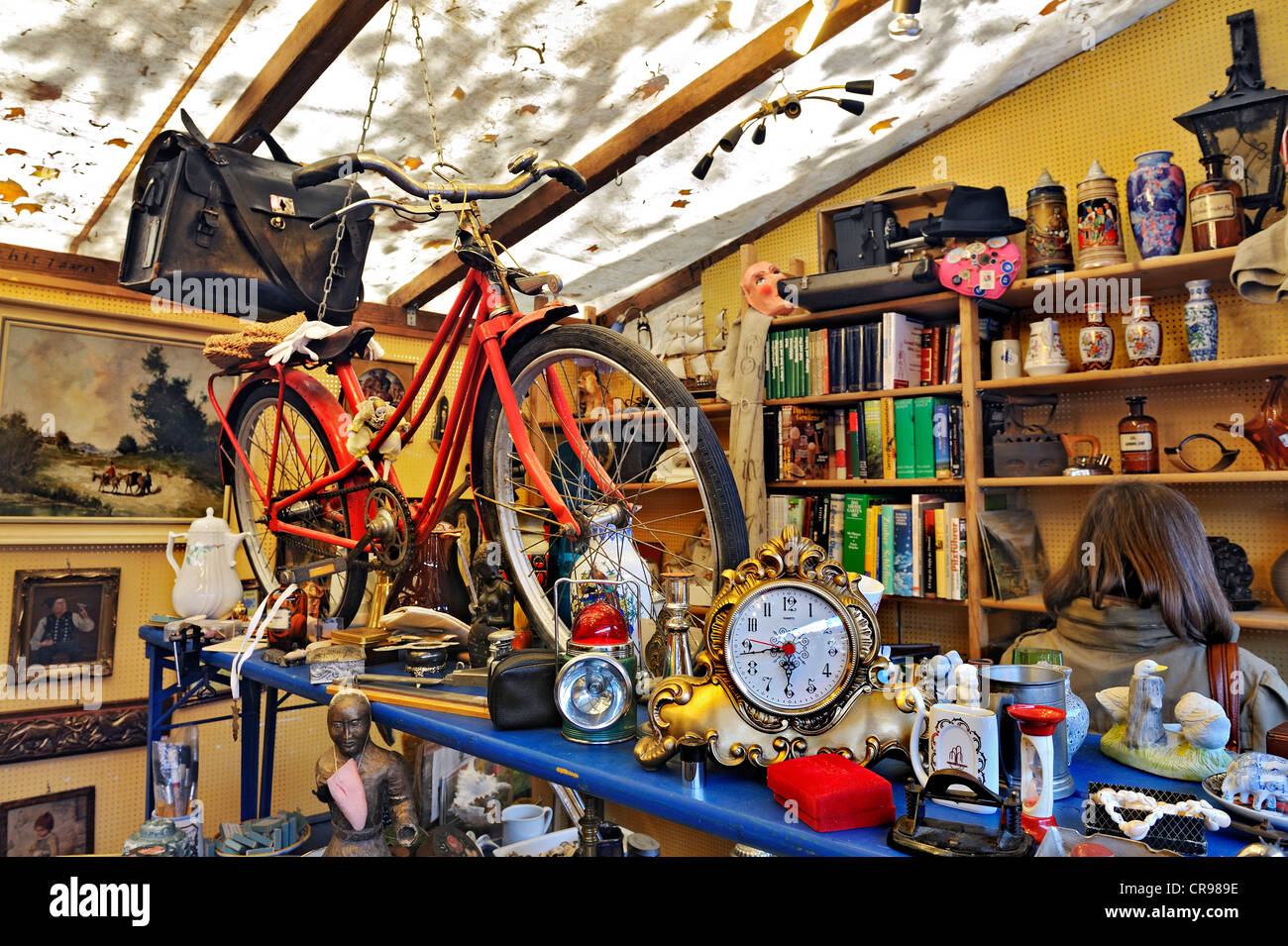 Bicicletta e posta indesiderata, Auer Dult mercato, Monaco di Baviera, Germania, Europa Foto Stock
