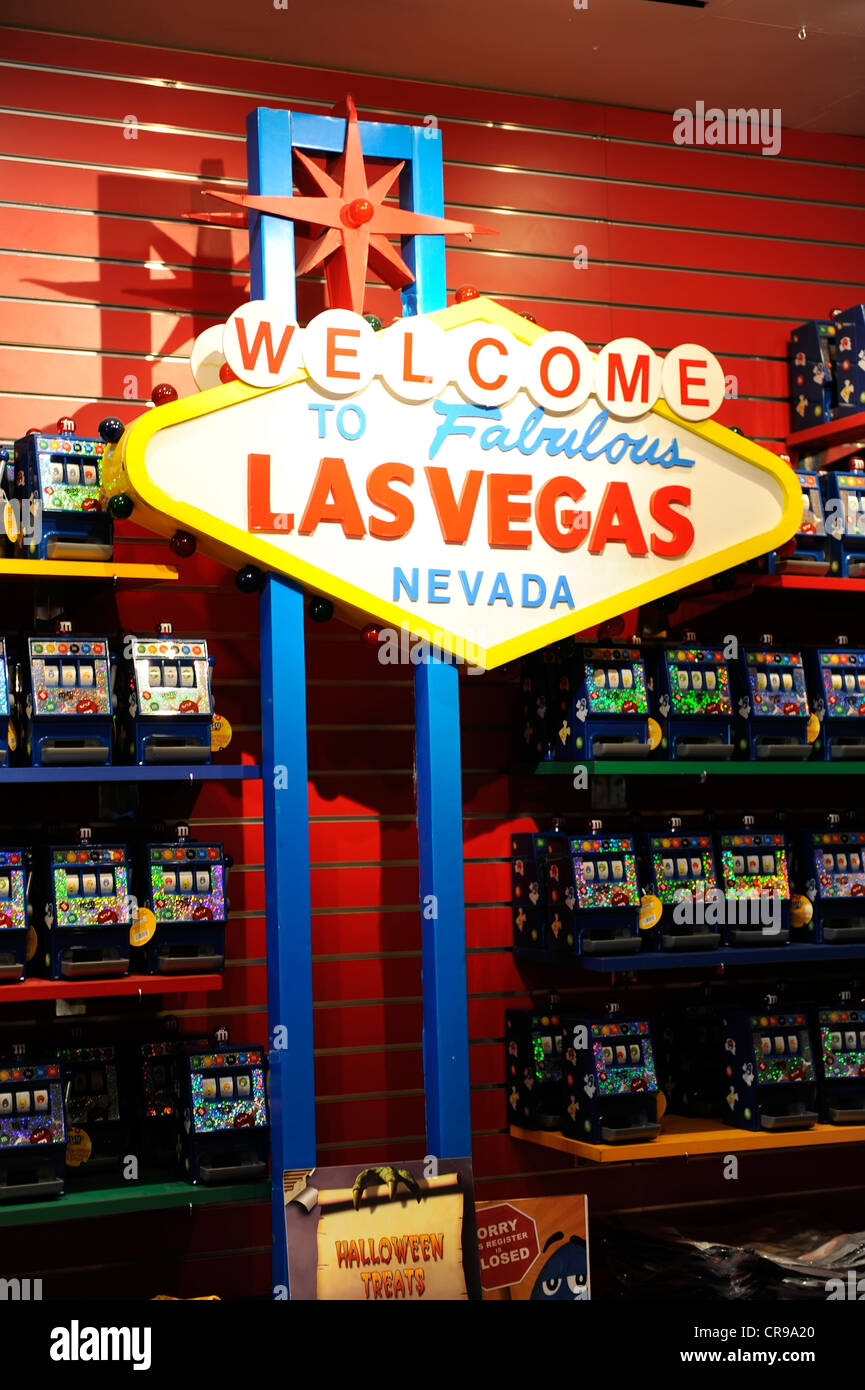 Aeroporto di segno Casino Las Vegas Nevada città del peccato capitale di gioco d'azzardo NV Foto Stock