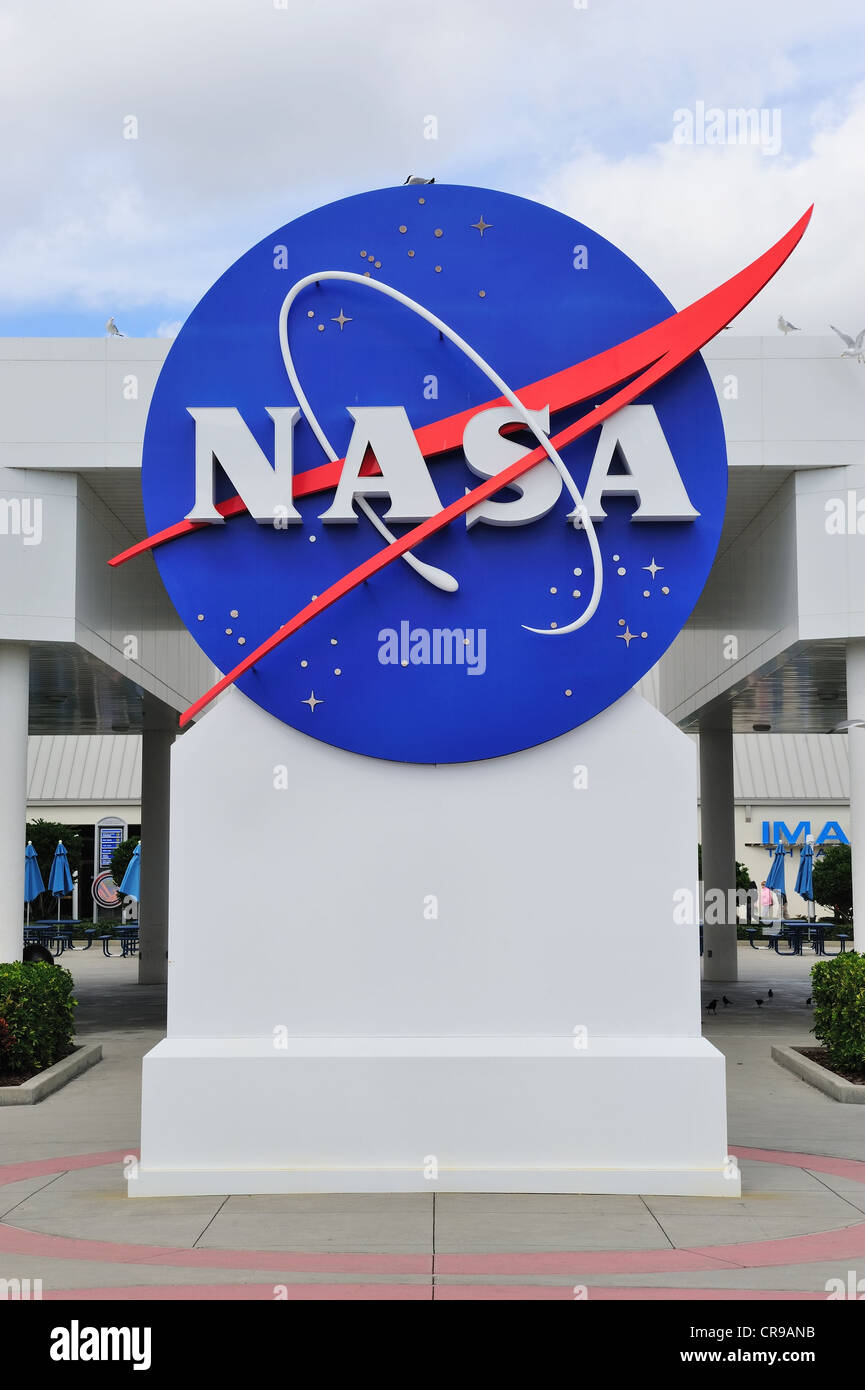 Logo della NASA nel Centro Spaziale Kennedy Foto Stock