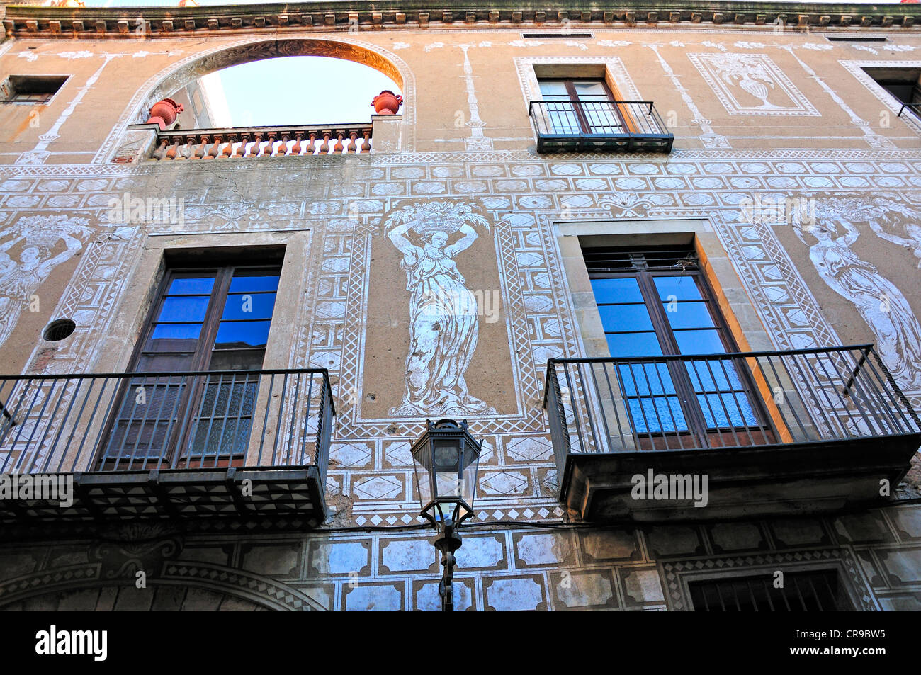 Barcellona, Spagna. Casa dels Canonges, facciata in Carrer de la Pietat Foto Stock